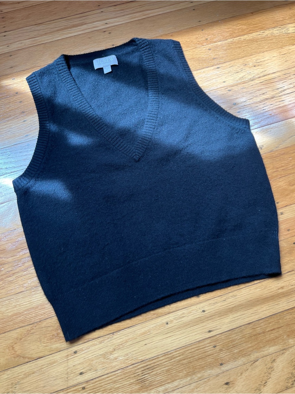 J. Crew Black V-Neck Sweater Vest - Classic Knit